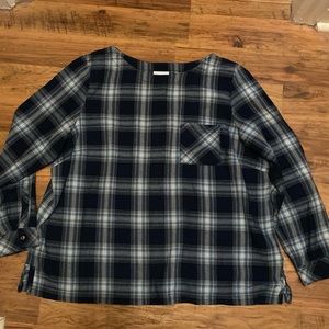 J.Jill Plaid buttons down the back top